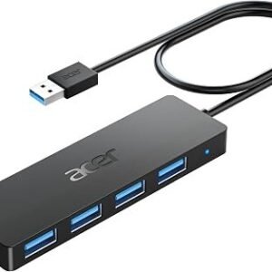 USB Hub 4 Ports, Multiple USB 3.0 Hub, USBA Splitter for Laptop/PC 2FT